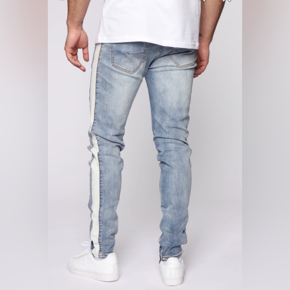 Nova Men, Teek Racing Stripe Skinny Jeans - Picture 3 of 9